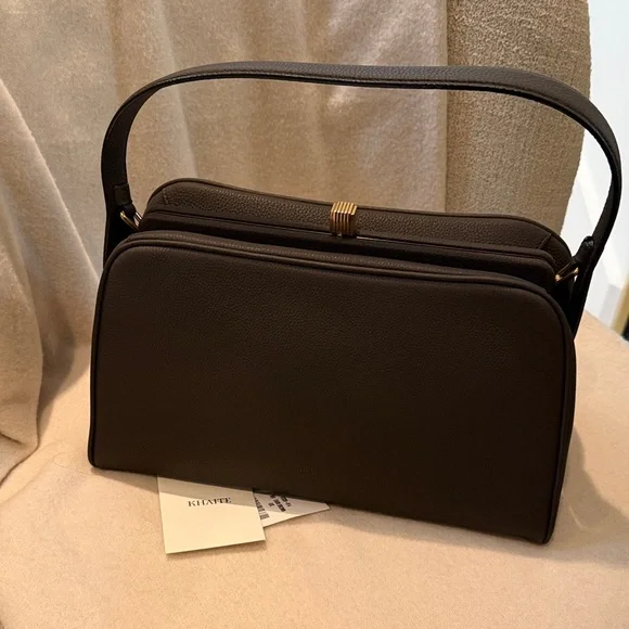 Elegant Brown Khaite Leather Shoulder Bag - Picture 1 of 13